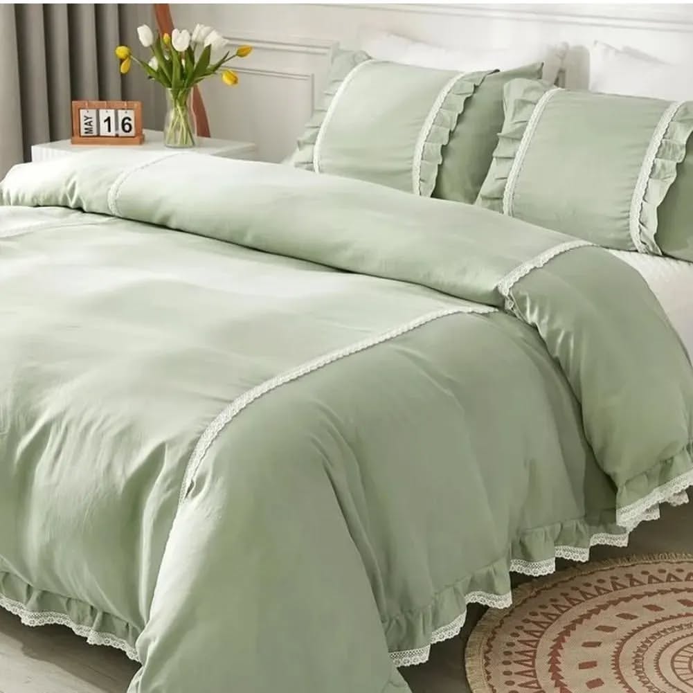 روتختی سبز پاستیلی چیندار با نوار کتان